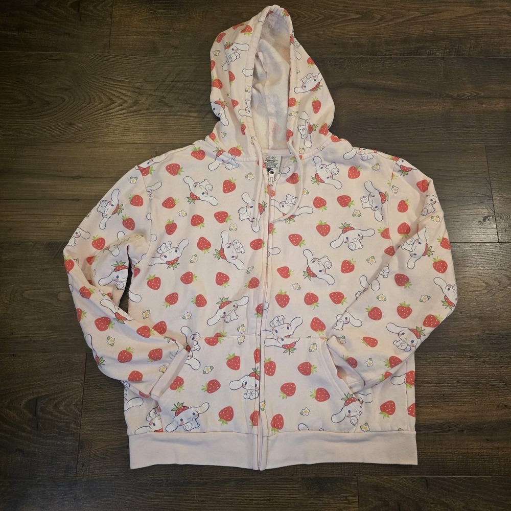 Sanrio Cinnamoroll Strawberry Hoodie S Pink Kawaii Cute‎ Y2K Coquette - Picture 3 of 10